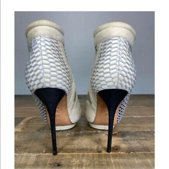 COPY - 10 LAMB “Bicara” booties stiletto heels peep toe zombie leather platform… - Picture 9 of 12